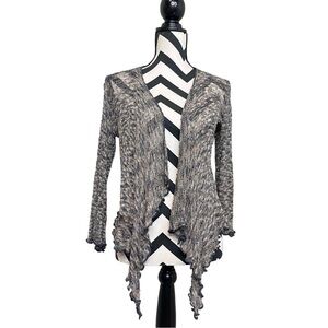 Boho Lagenlook Whimsigoth Forest Fairy Neutral OS Loose Knit Front Tie Cardigan